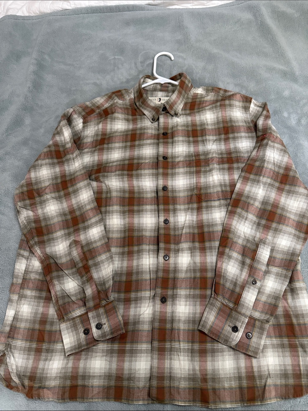 Duck Head Brown and Cream Plaid Long-Sleeve Button-Down Shirt